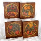 Decorative Fall Winter Spring Summer Faux Wood Wall Plaques w/ Red Felt Backing