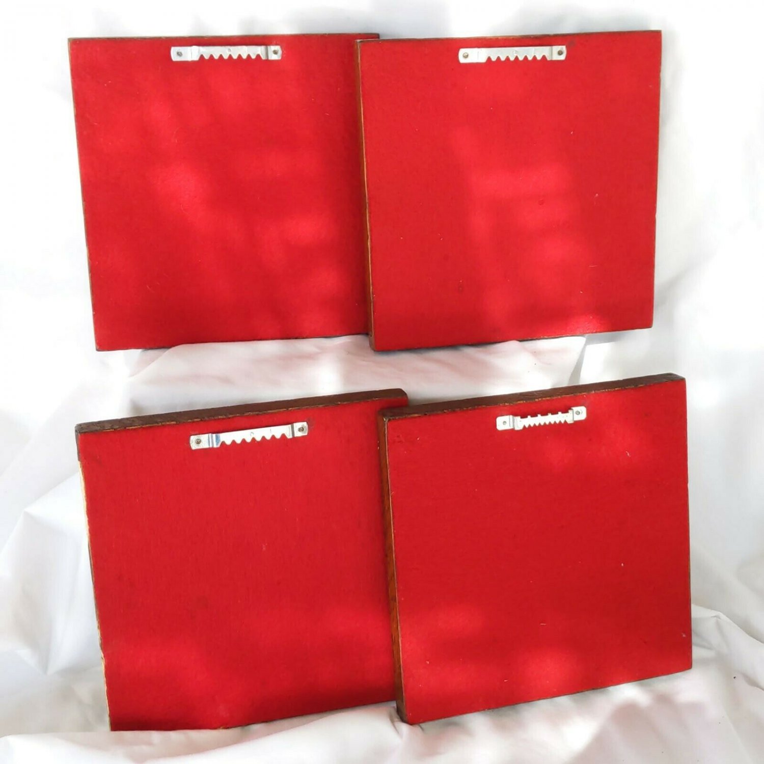 Decorative Fall Winter Spring Summer Faux Wood Wall Plaques w/ Red Felt ...