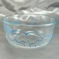 Pyrex 7201 Blue Tint Cereal Serving Bowl Clear w/ Cyan Rain Clouds Sun Seagulls