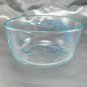 Pyrex 7201 Blue Tint Cereal Serving Bowl Clear w/ Cyan Rain Clouds Sun Seagulls