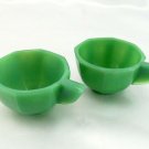 Vintage Miniature Jadeite Teacups Childs Set - Lot of 2