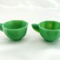 Vintage Miniature Jadeite Teacups Childs Set - Lot of 2