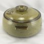 Stoneware Glazed Grain Stalk Bean Pot 9" x 4.5" Earth Tones Casserole Dish & Lid