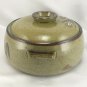 Stoneware Glazed Grain Stalk Bean Pot 9" x 4.5" Earth Tones Casserole Dish & Lid