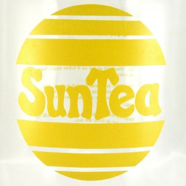 Sun Tea Vintage Gallon Beverage Jug w/ Yellow Ice Catcher Lid & Recipe on Back