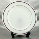 Pyrex Tableware 712 Dinner Plate Milk Glass Maroon Stripe 9¼" ~ Made in the USA