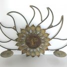 Sunburst Candle Sconce Wall Mount Hanging Bronze Green Patina Metal 25½" x 16½"