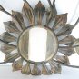 Sunburst Candle Sconce Wall Mount Hanging Bronze Green Patina Metal 25½" x 16½"