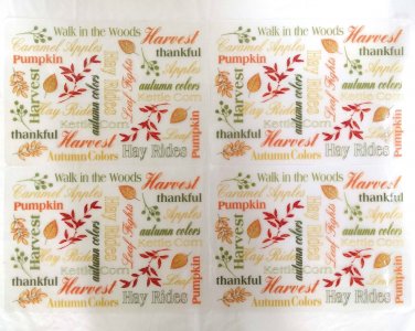 Harvest Colors Clear Plastic Placemats October Fall 18" x 13" ~ Set of 4