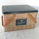 Harry & David Tin Faux Basket Weave Picnic Hamper 12"x8.75"x7.25" Gift Food Box