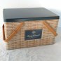 Harry & David Tin Faux Basket Weave Picnic Hamper 12"x8.75"x7.25" Gift Food Box