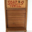 Soap Towel Faux Vintage Washboard Decorative Wooden Restroom Wall Hanging