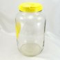 Vintage Sun Tea Gallon Yellow Jug Jar Pitcher Dispenser Flip Lid & Push Spout