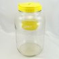 Vintage Sun Tea Gallon Yellow Jug Jar Pitcher Dispenser Flip Lid & Push Spout