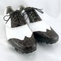 FootJoy Ladies LoPro Golf Shoes Wing Tip Upper White / Brown Reptile Print Sz 9M