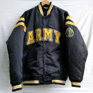 ARMY Insulated Athletic Jacket Nylon Short Waist Gold White Elastic Waist Cuffs