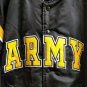 ARMY Insulated Athletic Jacket Nylon Short Waist Gold White Elastic Waist Cuffs