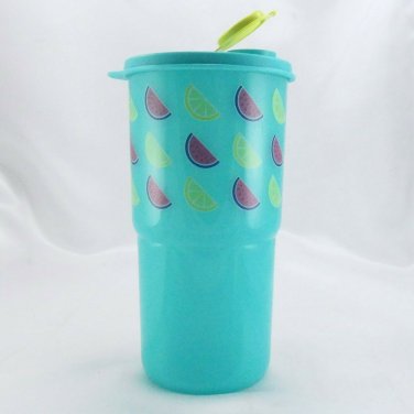Tupperware THIRSTQUAKE 2414 RARE Mixed Melon Slices & Aqua w/ Yellow Flip Lid