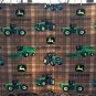 John Deere Lightweight Fleece Throw Brown Green Yellow 56" x 36"