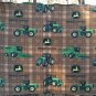 John Deere Lightweight Fleece Throw Brown Green Yellow 56" x 36"