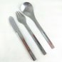Boy Scout Utensil Set Stainless Knife Fork Spoon w/ Embossed Logo Vinyl Pouch