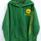 John Deere Hoodie Classic Green Yellow Logo Heavy Hooded Sweatshirt Size XL
