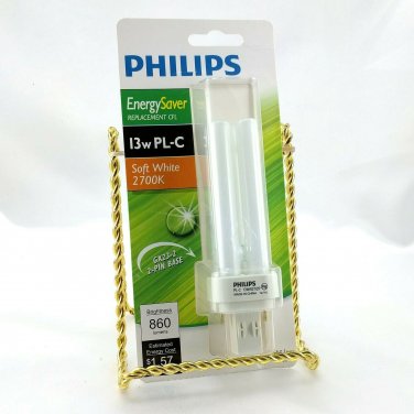 PHILIPS 13wPL-C CFL Bulb Soft White 2700k 860 Lumens GX23-2 Base