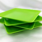 Lime Green Melamine Appetizer Trays Set of 4 - 6" Square