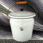 US Stamping Vintage Enamel Chamber Pot Slop Bucket 2 Gallon White w/ Black Trim
