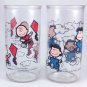 Peanuts Characters Charlie Brown Kite Flying Lucy Swinging Vintage Jelly Glasses