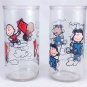 Peanuts Characters Charlie Brown Kite Flying Lucy Swinging Vintage Jelly Glasses