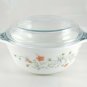 Pyrex England Emily Dish 6&Acirc;&frac12;" Spring Garden Vintage 1986 w/ Blue Tint 10C Lid