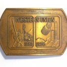 Western Union Belt Buckle Brass Alloy 3½" x 2½" ~ New Old Stock