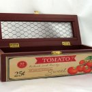 Tomato Cage Wooden Seeds Spice Trinket Box Faux Vintage Brass Hinges & Clasp