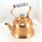 Benjamin & Medwin Solid Copper Kettle Teapot w/ Dutch Delft Style Handle & Knob