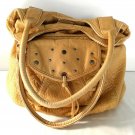 Sparrows True Camel Hobo Handbag Shoulder Bag Vinyl Faux Vintage Reptile Texture