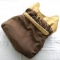 Sparrows True Camel Hobo Handbag Shoulder Bag Vinyl Faux Vintage Reptile Texture