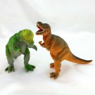 Upright Two Leg Dinosaurs Standing Orange & Green 5"