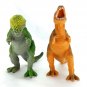 Upright Two Leg Dinosaurs Standing Orange & Green 5"