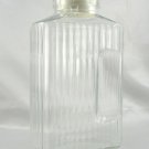 Pinch Sides Fridge Pitcher Heavy Glass 2qt w/ Plastic Stopper ~ Made in France