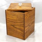 Vintage Handmade Wooden Canister for Treats Snacks Teabags with Porcelain Knob