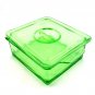 Hazel Atlas Trinket Box Depression Glass Vintage 1940s w/ Recessed Fingertip Lid