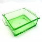 Hazel Atlas Trinket Box Depression Glass Vintage 1940s w/ Recessed Fingertip Lid