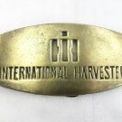 RARE Vintage International Harvester LOGO Brass Belt Buckle 3-1/2" x 2-7/8"