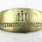 RARE Vintage International Harvester LOGO Brass Belt Buckle 3-1/2" x 2-7/8"