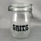 GRITS Triomphe Wire Bail Canister Jar 1L w/ NEW Silicone Gasket
