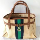 Tommy Hilfiger Tote Straw Color Texture w/ Vinyl Straps & Bottom ~ MINOR SOILING