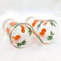Oranges & Leaves Juice Glasses 4 Ounce Retro Atomic Styling
