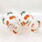 Oranges & Leaves Juice Glasses 4 Ounce Retro Atomic Styling