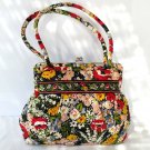 Vera Bradley Purse Quilted Fabric Clutch Close Floral Cotton Shoulder Bag
